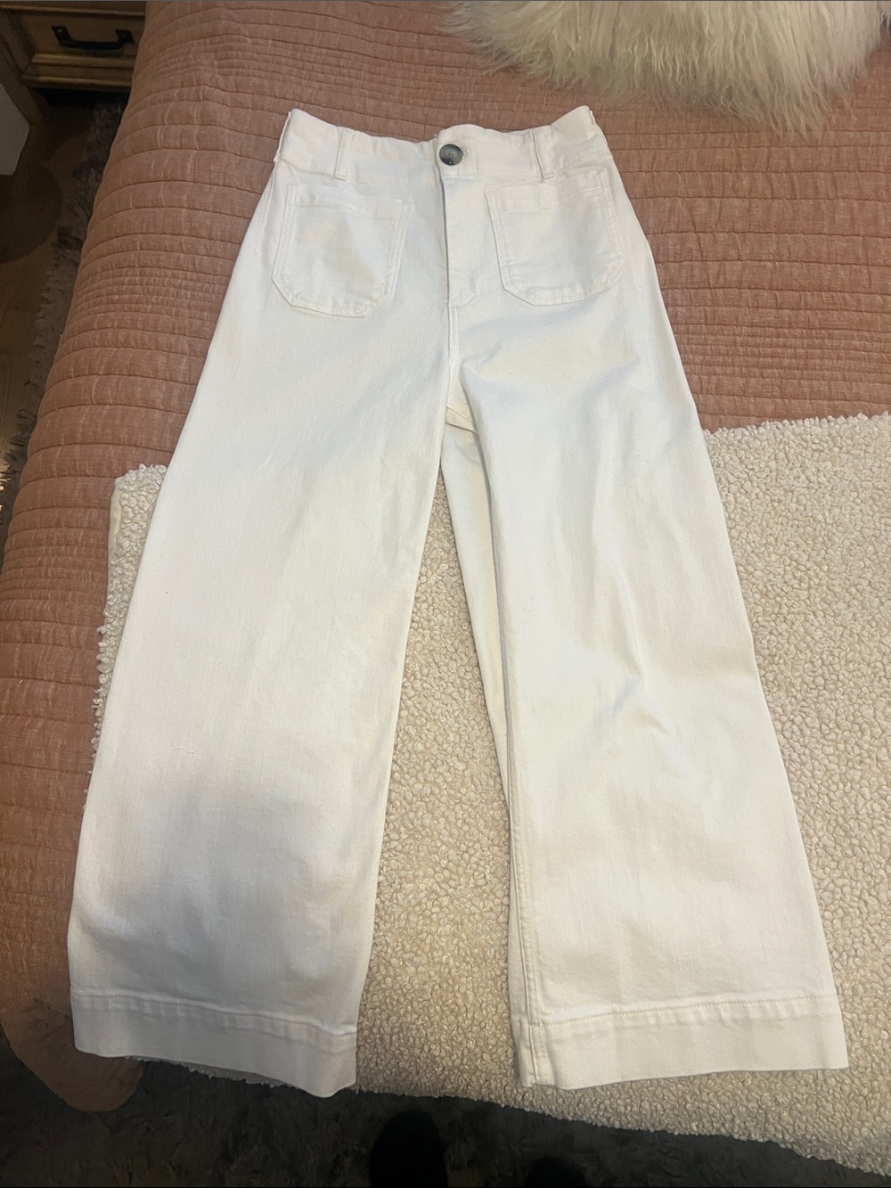 Anthropologie White Wide-Leg Jeans